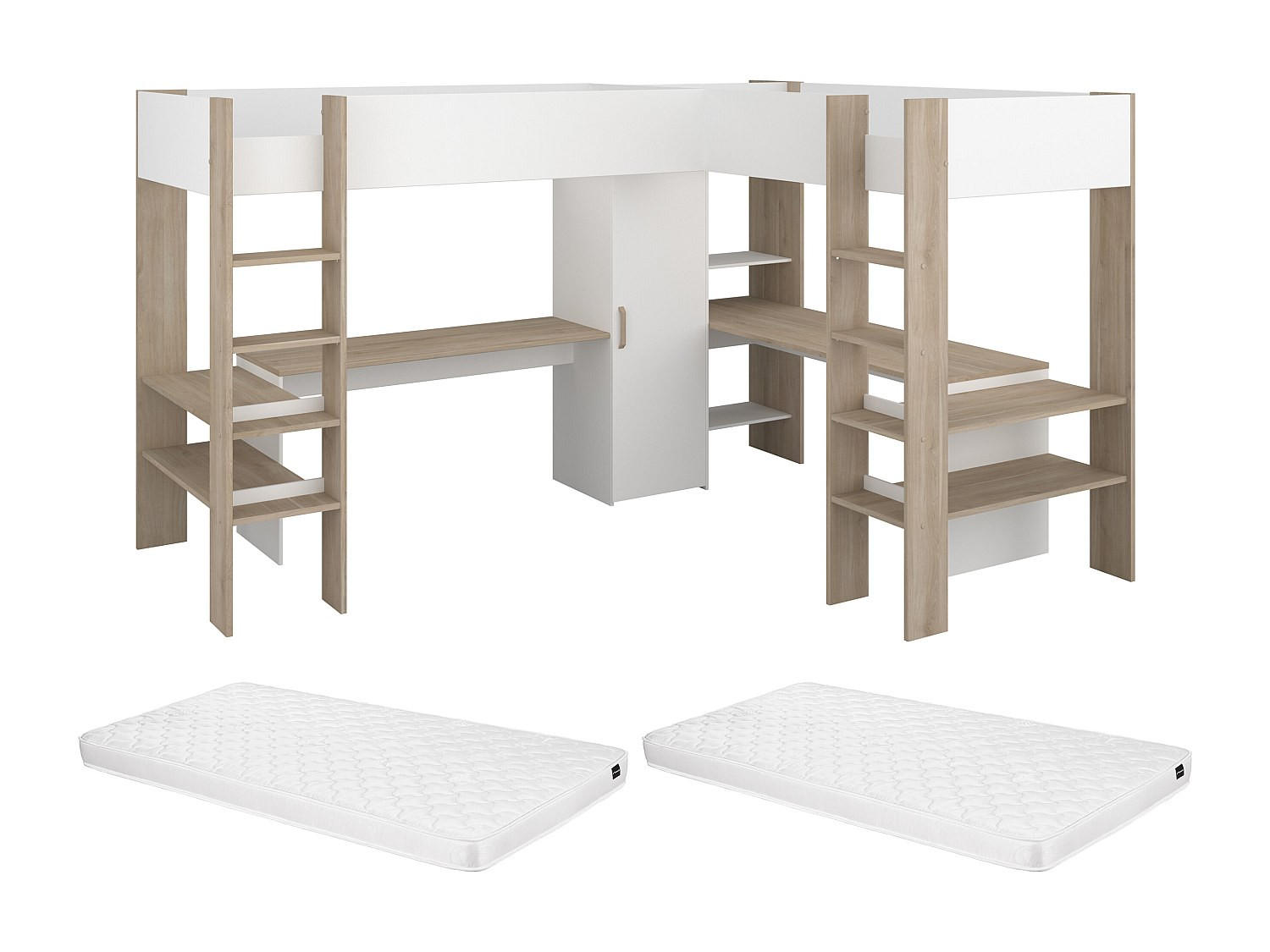 HOCHBETT - 2 -Sitzer - Holzspan - naturfarben hell, weiß - LASCANO - Naturfarben, Holz (232.2/295.7cm) - Vente-Unique