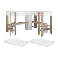 HOCHBETT - 2 -Sitzer - Holzspan - naturfarben hell, weiß - LASCANO - Naturfarben, Holz (232.2/295.7cm) - Vente-Unique