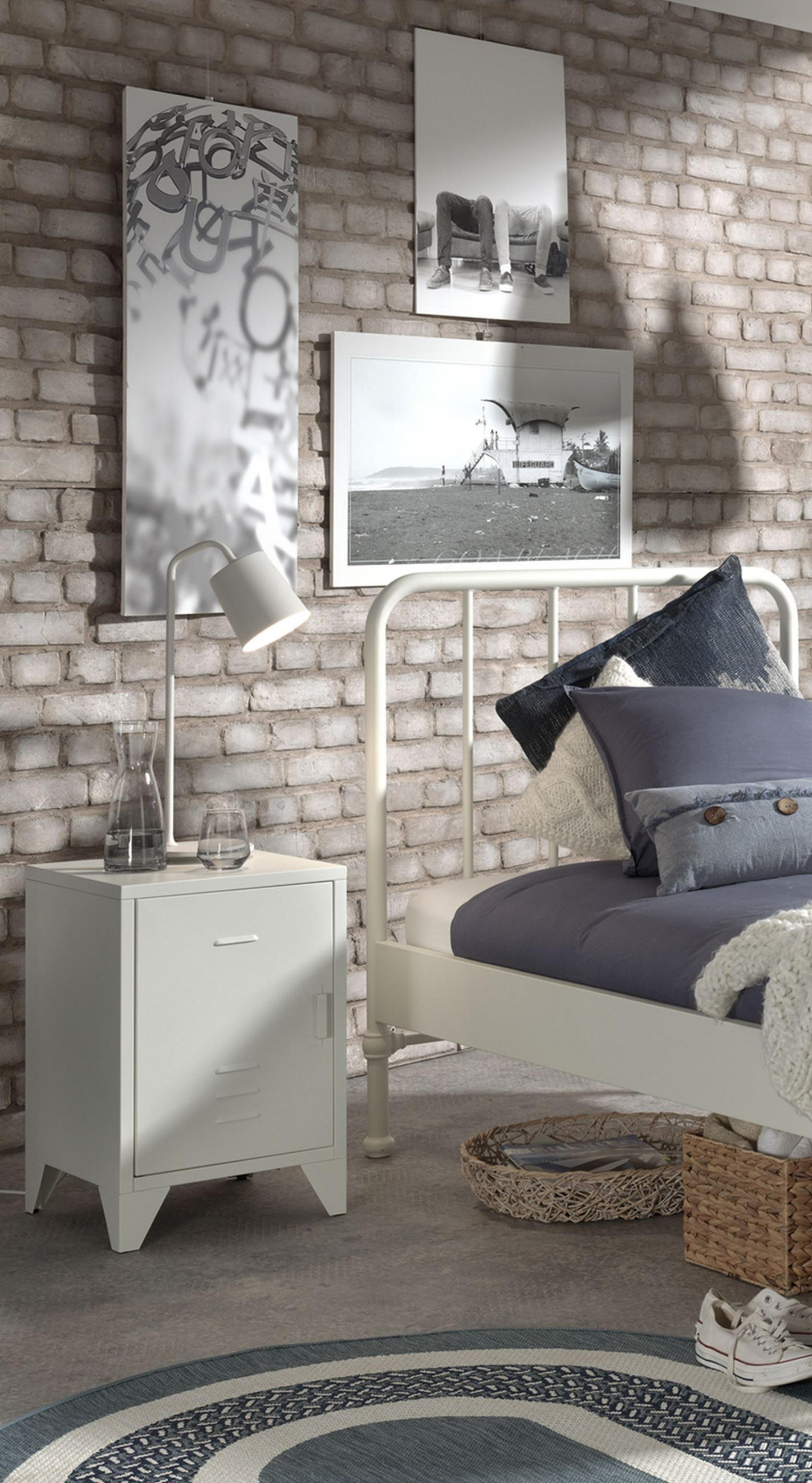 NACHTKOMMODE Kay 40x40x60 Industrial Design aus Metall Weiß - Weiß, Metall (40/60/40cm) - 58aufmkessel