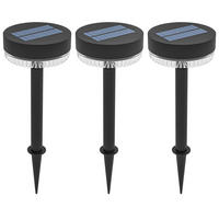 SOLARLAMPEN, 3 Stück Solarleuchten, Solar Gartenleuchte mit Warmweiß Lichte - Schwarz, Kunststoff (13/13/39.5cm) - Outsunny