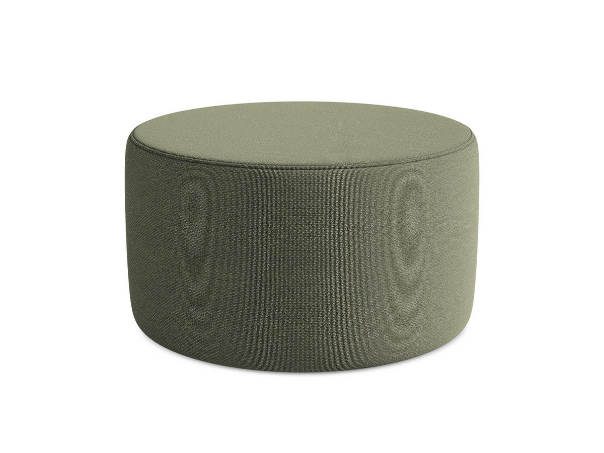 POUF Bouclé Stoff Grün - Blau/Schwarz, Kunststoff/Textil (81/46/81cm) - Makamii