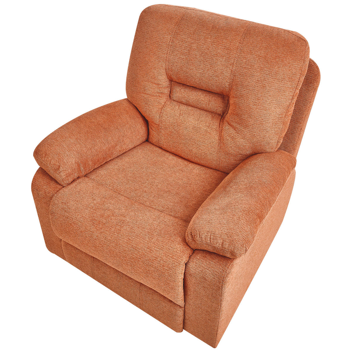 FERNSEHSESSEL mit Fußstütze Stoff Orange Bergen - Orange, Textil (90/101/72cm) - Beliani