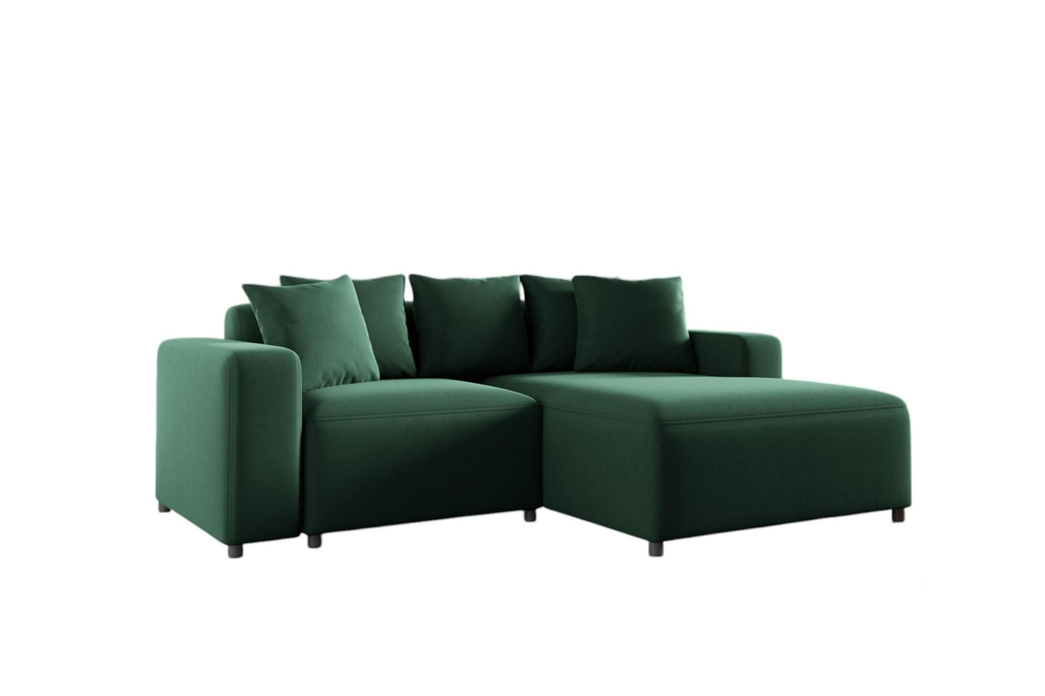 ECKSOFA Megan Xs In Salvador - Dunkelgrün, Holzwerkstoff/Textil (240/165cm) - Fun Möbel