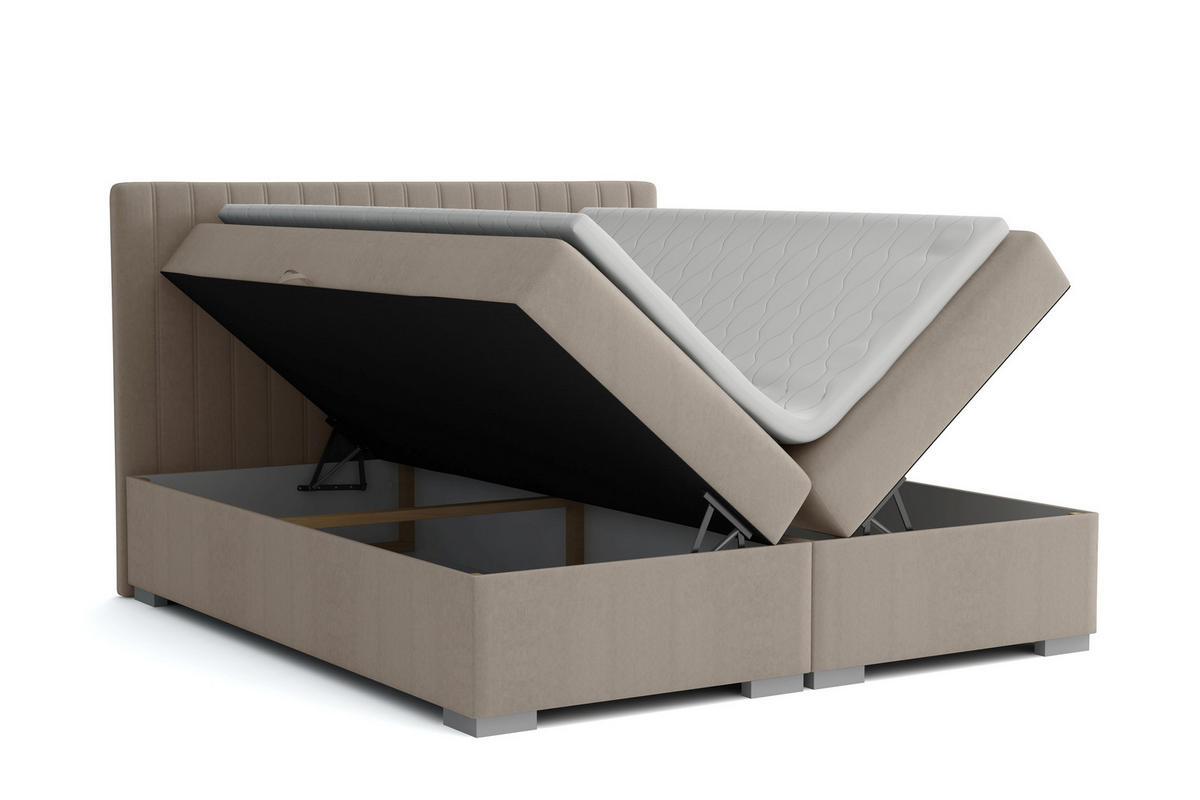 BOXBETT Sydney 120x200 Beige - Beige, Textil/Metall (120/200cm) - VLR BEDS
