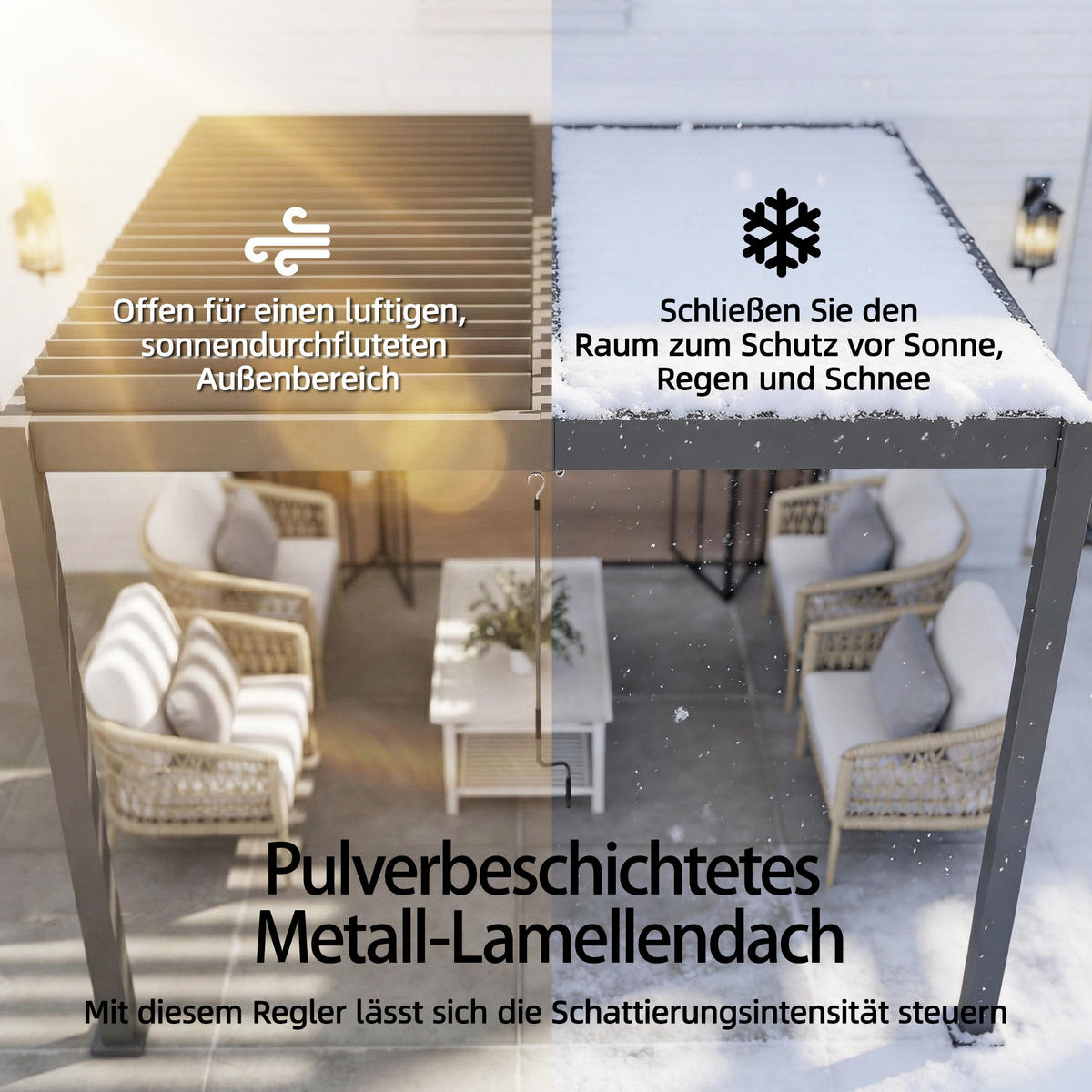 PERGOLA Aluminium Metall Dunkelgrau - Dunkelgrau, Metall (298/220/300cm) - Outsunny