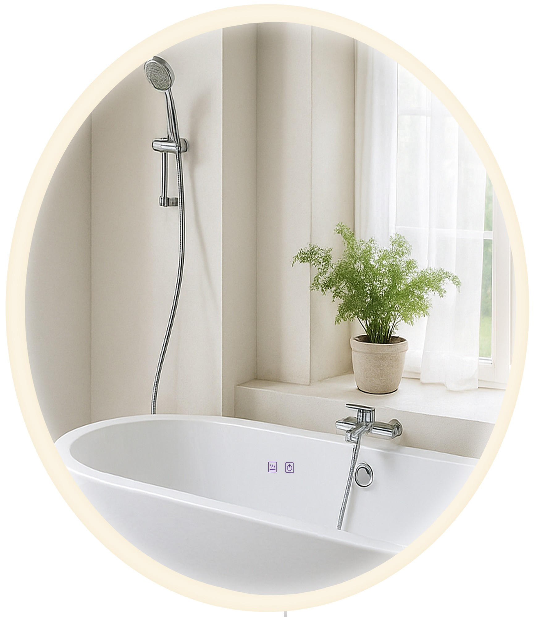 BADSPIEGEL Linz 80 ohne Bluetooth 80x3,5x80cm Glas Klarglas Badezimmerspiegel - Klar, Glas (80/80/3.5cm) - DELUKE