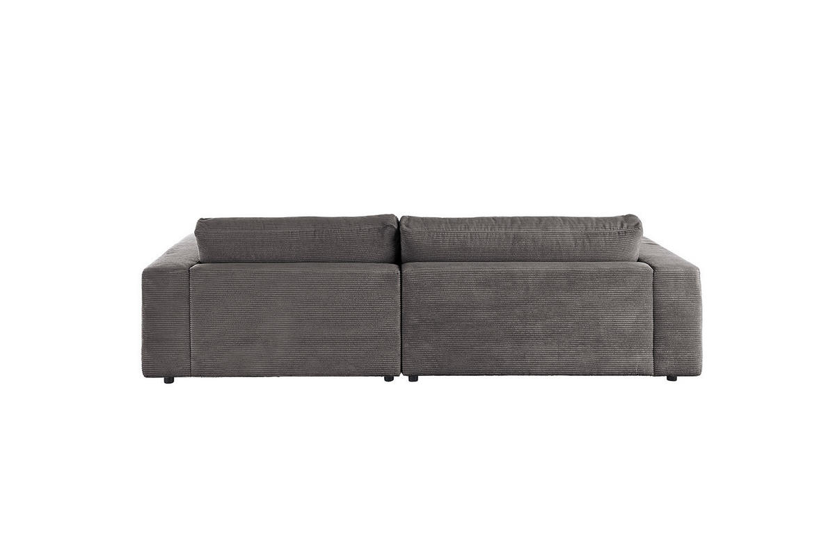 ECKSOFA MADELINE Grau Cord - Schwarz/Grau, Kunststoff/Textil (270/190cm) - KAWOLA