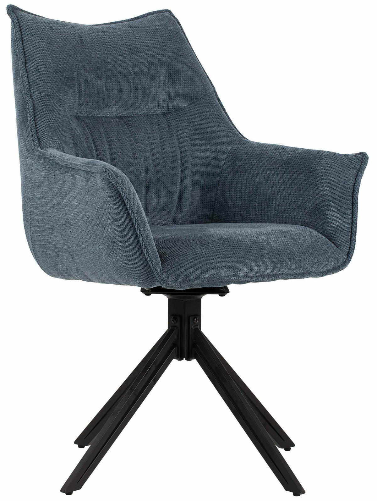 ESSZIMMERSTUHL Ginosa drehbar 2er-Set - Blau/Schwarz, Textil/Metall (62/90/66cm) - Mr. Deko