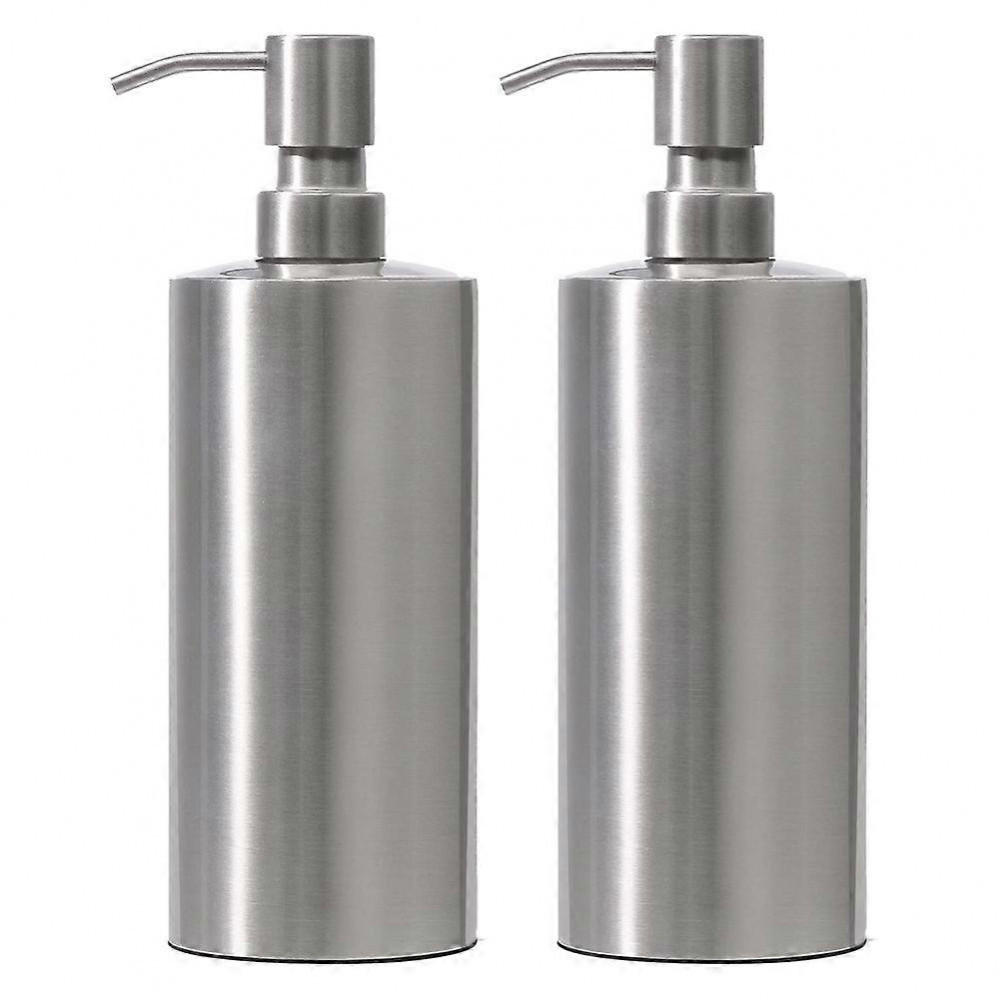 SEIFENSPENDER 2er-Set Edelstahl Für Spülbecken Rost- und Auslaufschutz - Silberfarben, Metall (7/20.5/7cm)