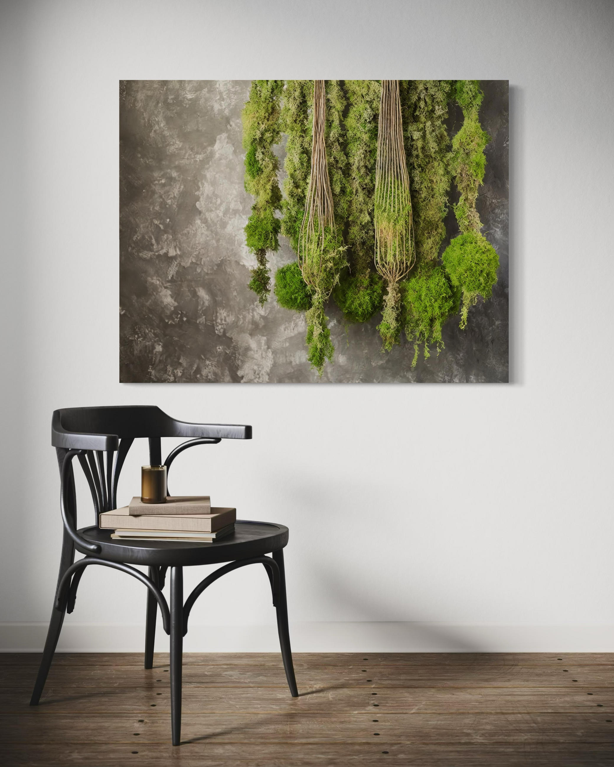 WANDBILD moospflanze natur - Grün, Textil (60/40cm) - Feeby