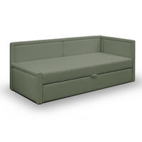 JUGENDBETT Caprili Salbeigrün ausziehbar für 2 Personen - Schwarz/Hellgrün, Holz/Textil (82/189cm) - Selsey