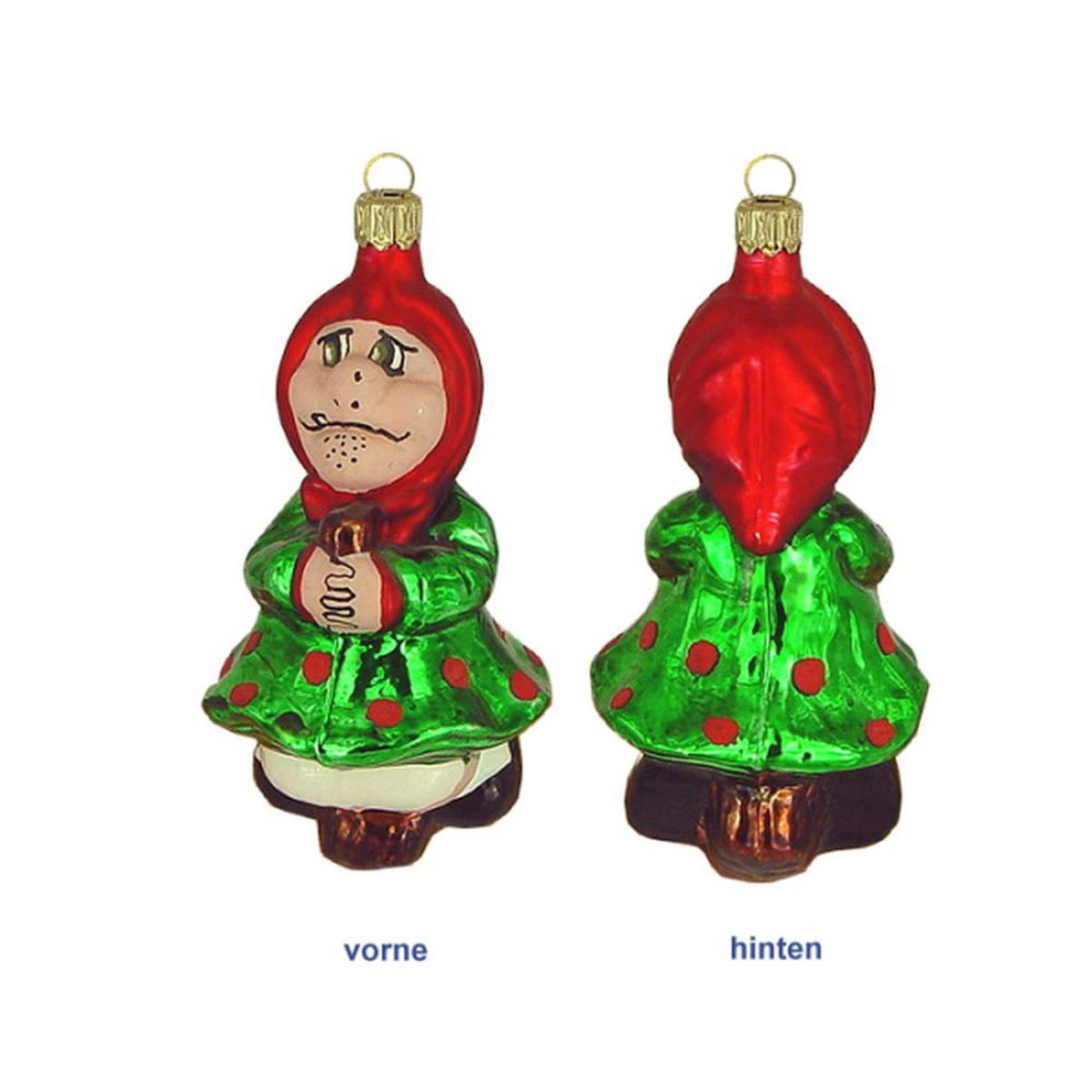 CHRISTBAUMSCHMUCK Hexe auf Besen grün 13 cm - Multicolor, Metall (0.1/13/0.1cm)