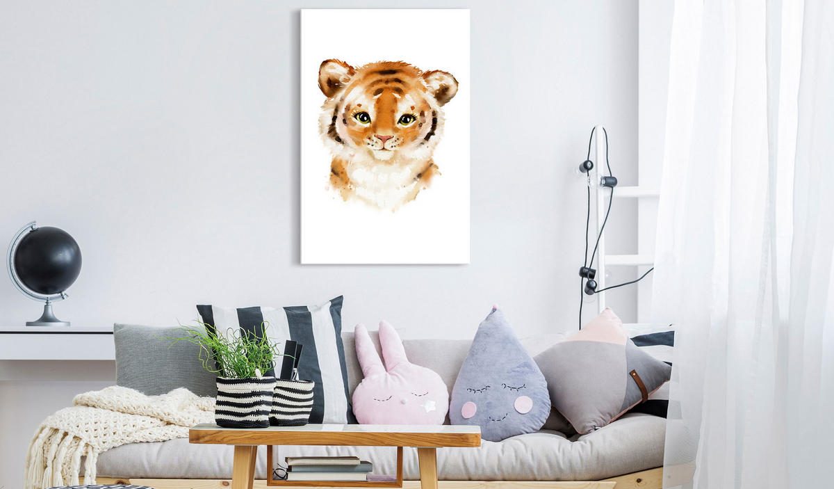 KUNSTDRUCK Weiß 60/90 cm - Weiß/Braun, Textil (60/90cm) - KUNSTLOFT