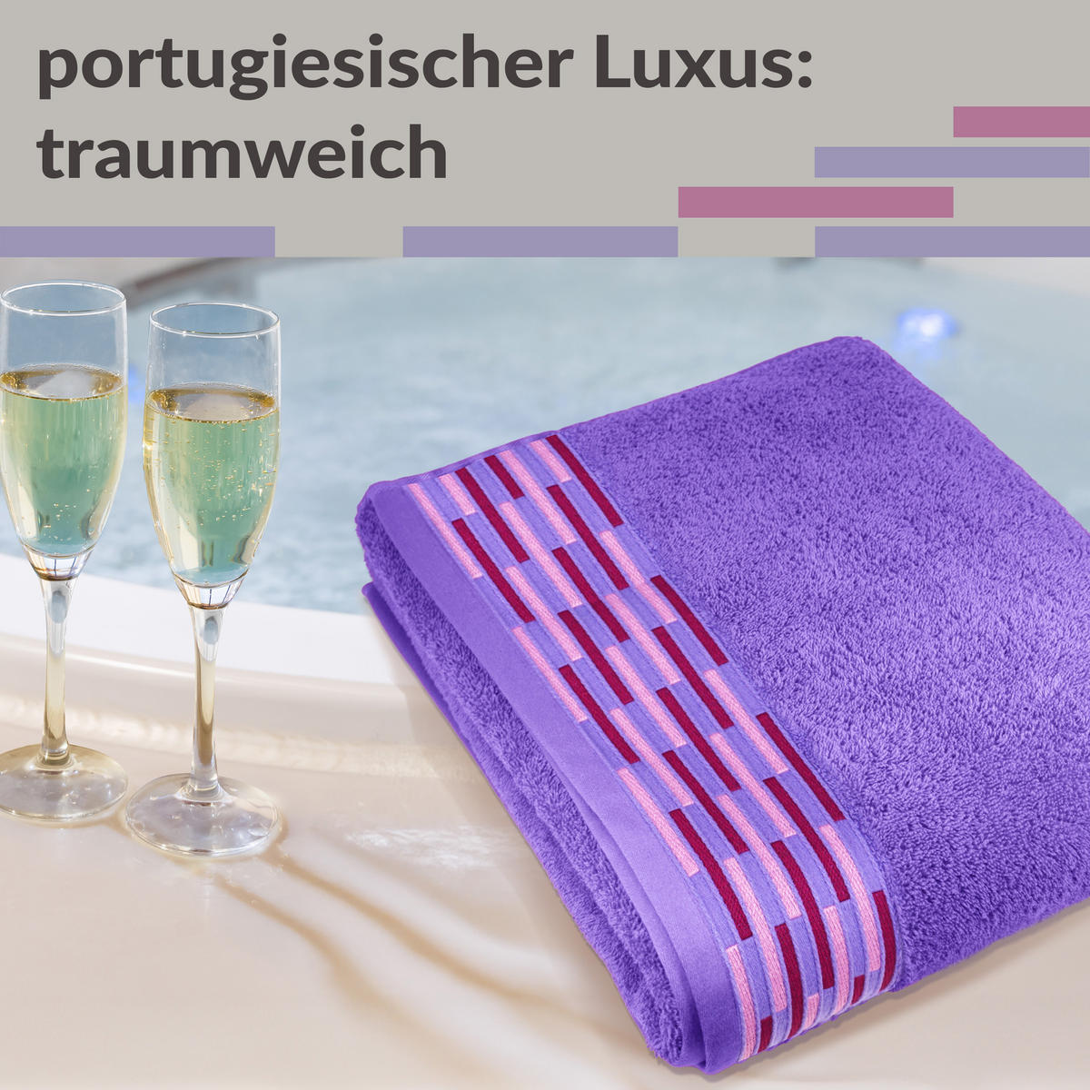SAUNATUCH Lugano Lila 80x200 cm - Lila, Textil (80/200cm) - Lashuma