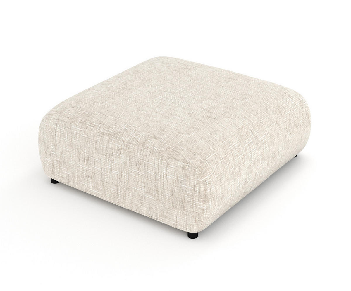 POUF S Zanzibar Creme Webstoff - Creme/Schwarz, Holz/Holzwerkstoff (88/37/88cm) - Maison de Reve