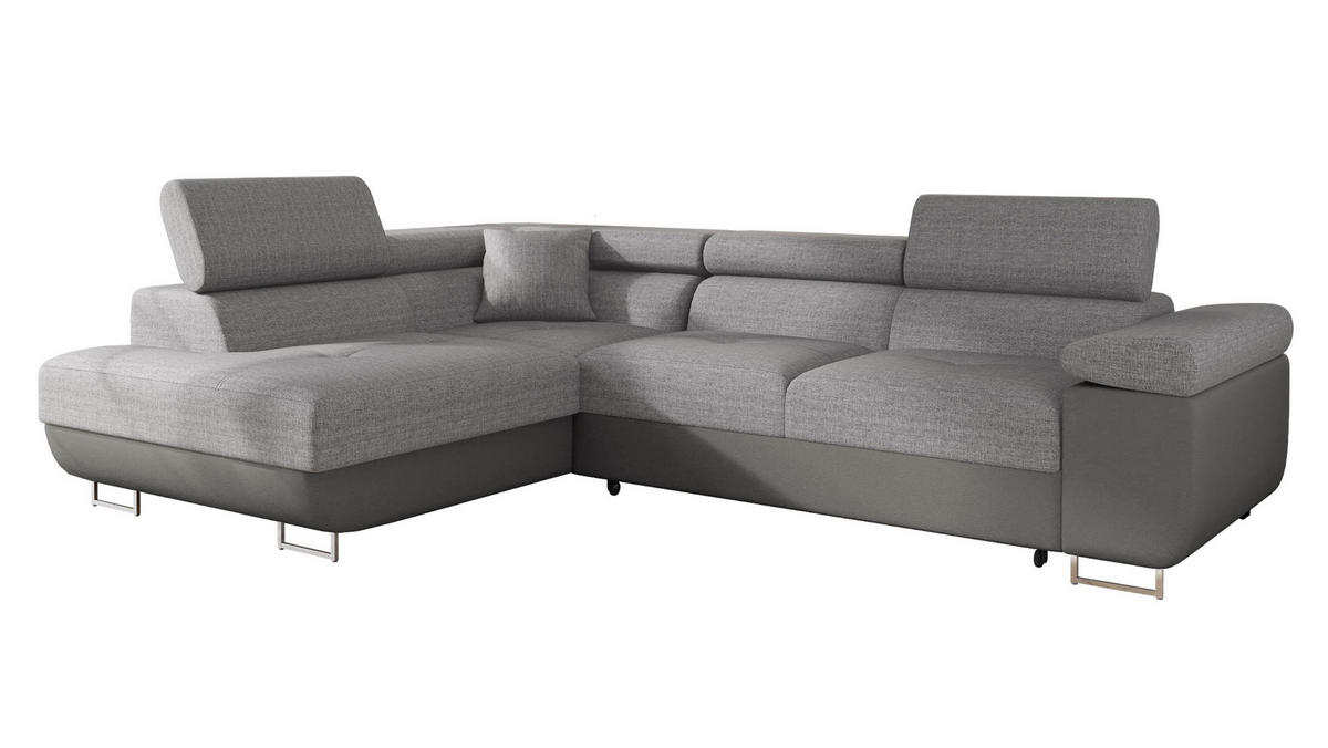 ECKSOFA Torezio, Seite: Links - Grau, Holz/Textil (274/203cm) - MIRJAN24