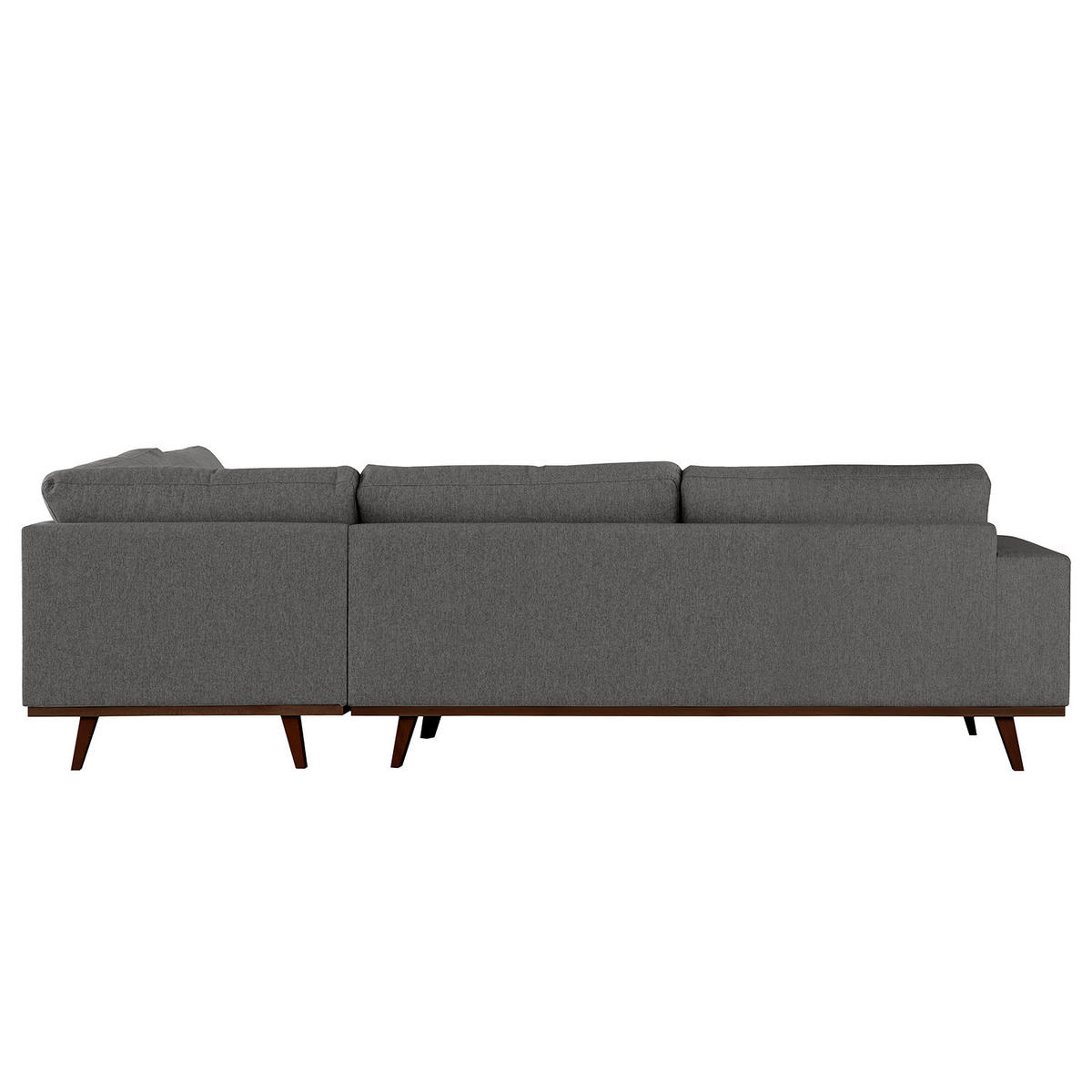 ECKSOFA mit Ottomane - Dunkelgrau/Buchefarben, Buchenholz/Textil (287/219cm) - home24
