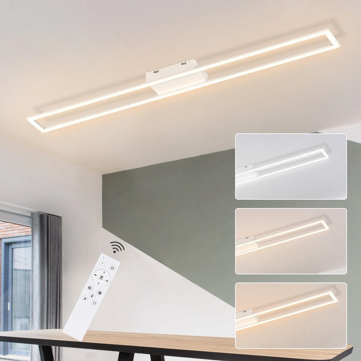 LED-DECKENLEUCHTE Helga 108/11/5 cm - Weiß, Metall (108/11/5cm) - Nettlife
