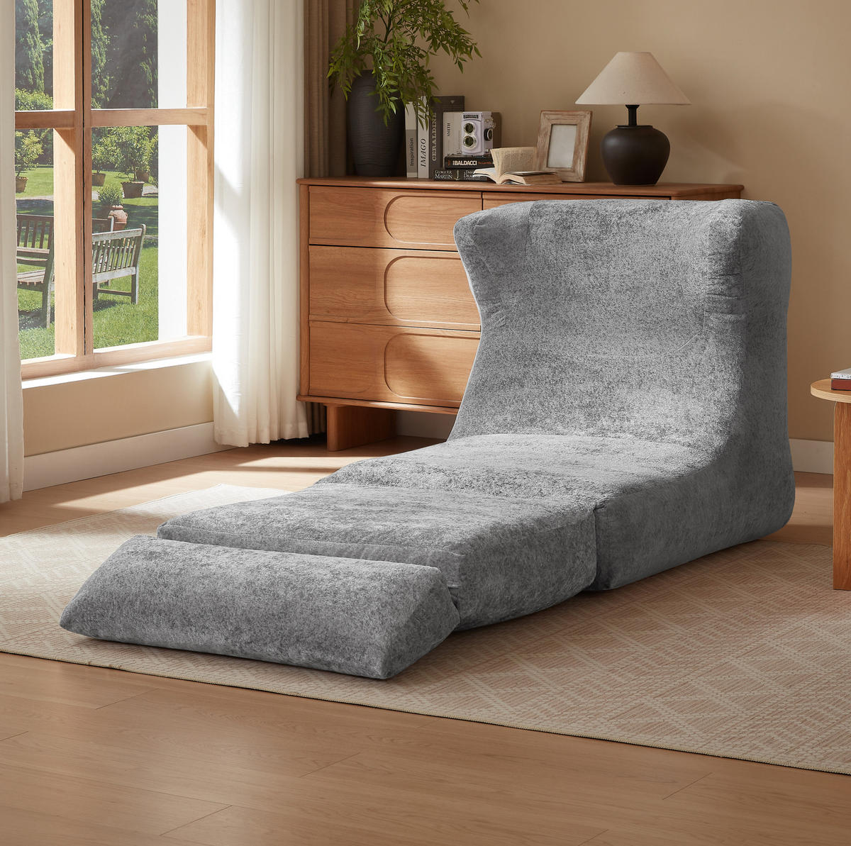 SCHLAFSESSEL multifunktional Grau - Grau, Kunststoff (118/86/90cm) - Beauniv