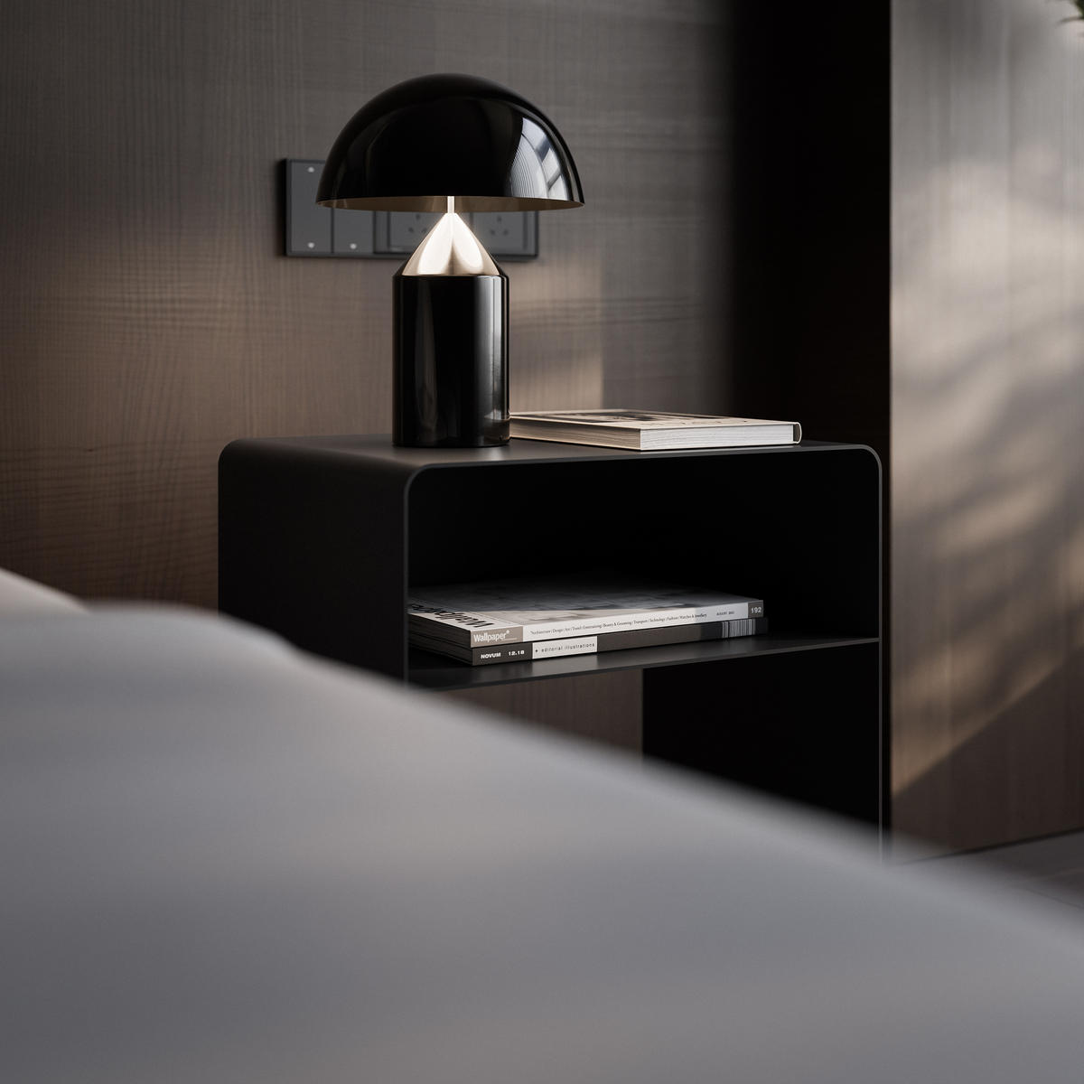 NACHTSCHRANK LANA 45/35/50 cm Schwarz - Schwarz, Metall (45/50/35cm) - Idohome