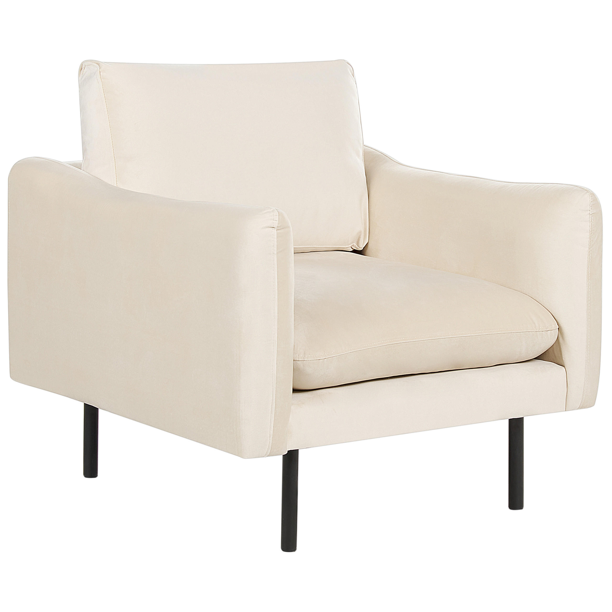 SESSEL Samtstoff Hellbeige Vinterbro - Beige, Textil (83/86/84cm) - Beliani
