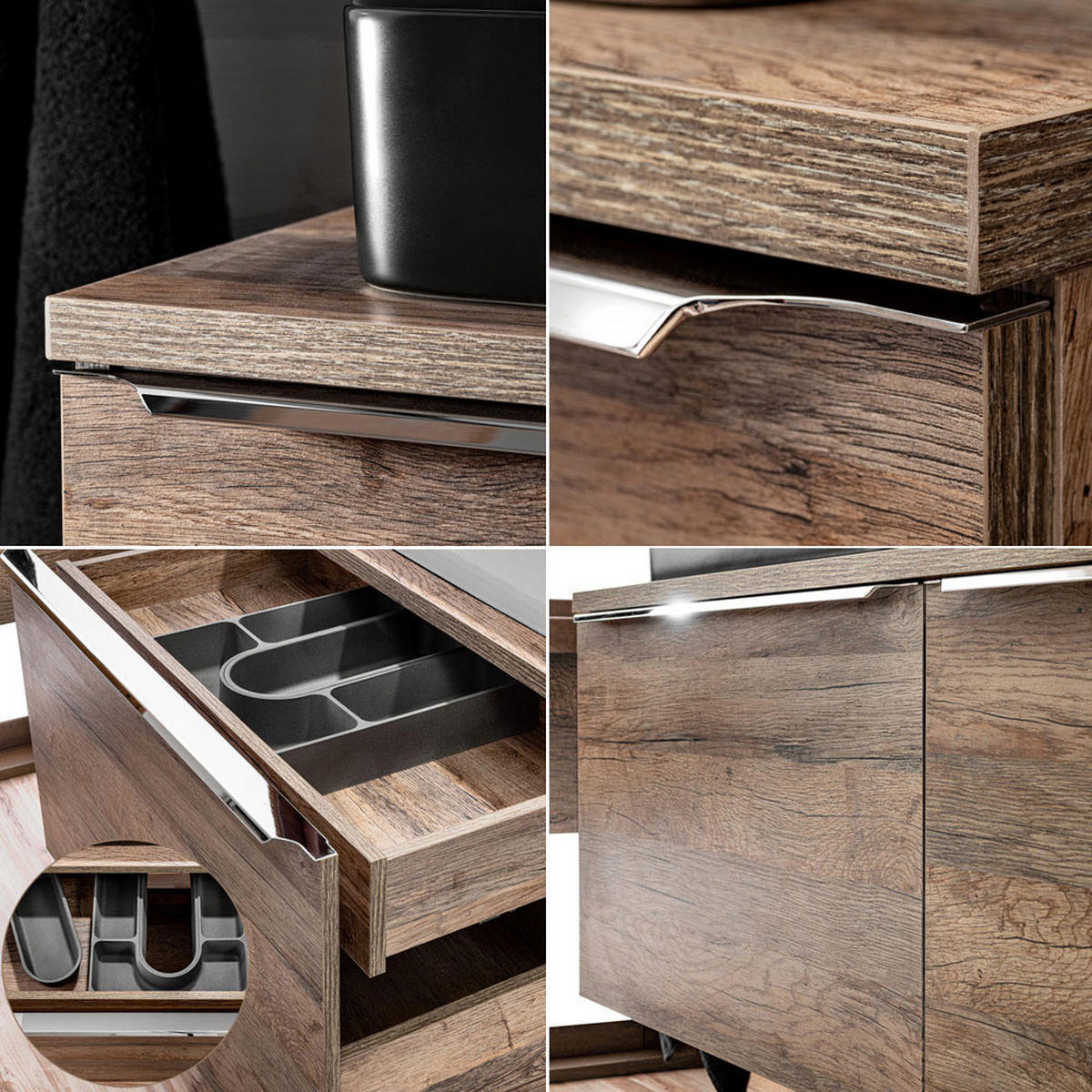 BADMÖBEL-SET 13-TLG. Puebla-56 - Braun, Holzwerkstoff (260/200/46cm) - Lomado