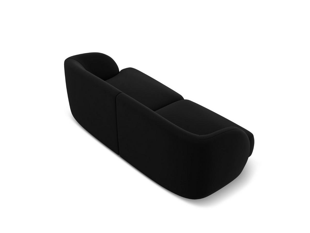 SOFA Miley aus Samt schwarz 2 Sitzplätze - Schwarz, Textil (90/70/180cm) - Micadoni