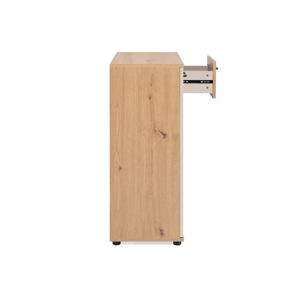 SIDEBOARD 2 Türen, 1 Schublade in Eicheneffekt und Kaschmir 35/85,5/60 cm - Eschefarben, Holzwerkstoff (35/85.5/39cm) - Calicosy