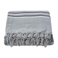 ÜBERWURF Morocco 225/255 cm, 100% Baumwolle gestreift - Grau, Textil (225/255cm) - Homescapes
