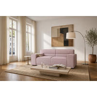 3-SITZER Umea Chenille Rosa 204/106/78 cm - Altrosa, Kunststoff/Textil (204/78/106cm) - foamnova