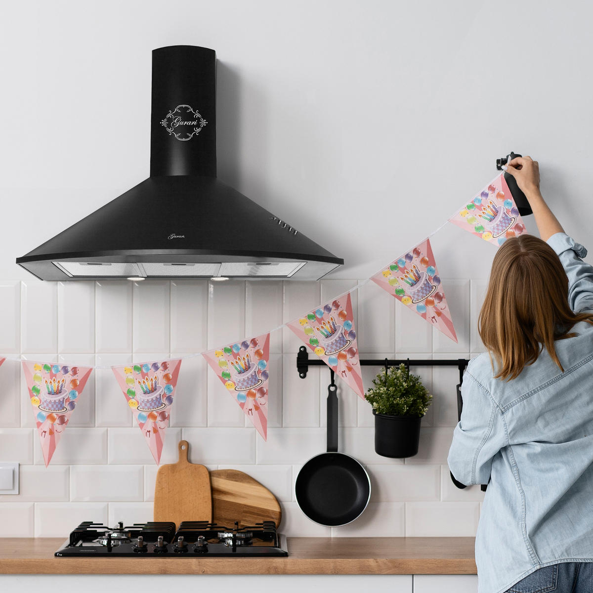 DUNSTABZUGSHAUBE GCH C 046 BL 9 N 90 cm Schwarz - Schwarz, Metall (90/117/50cm) - Gurari