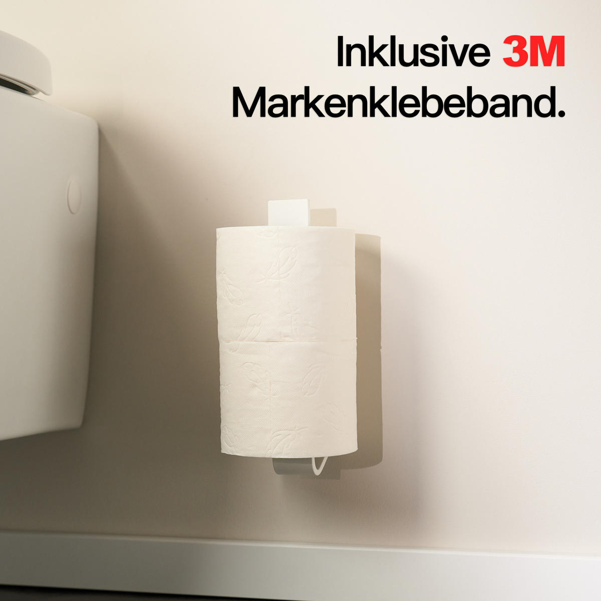 TOILETTEN ERSATZROLLENHALTER OHNE BOHREN - Weiß, Metall (3.4/23/6cm)