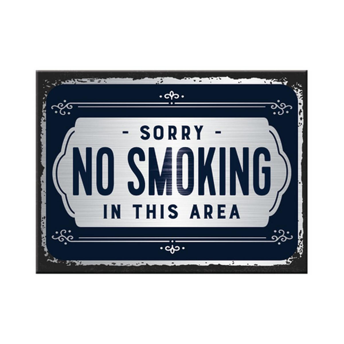 MAGNET 6/8 cm Achtung Sorry, No Smoking - Multicolor, Metall (8/6/0.1cm) - Nostalgic-Art