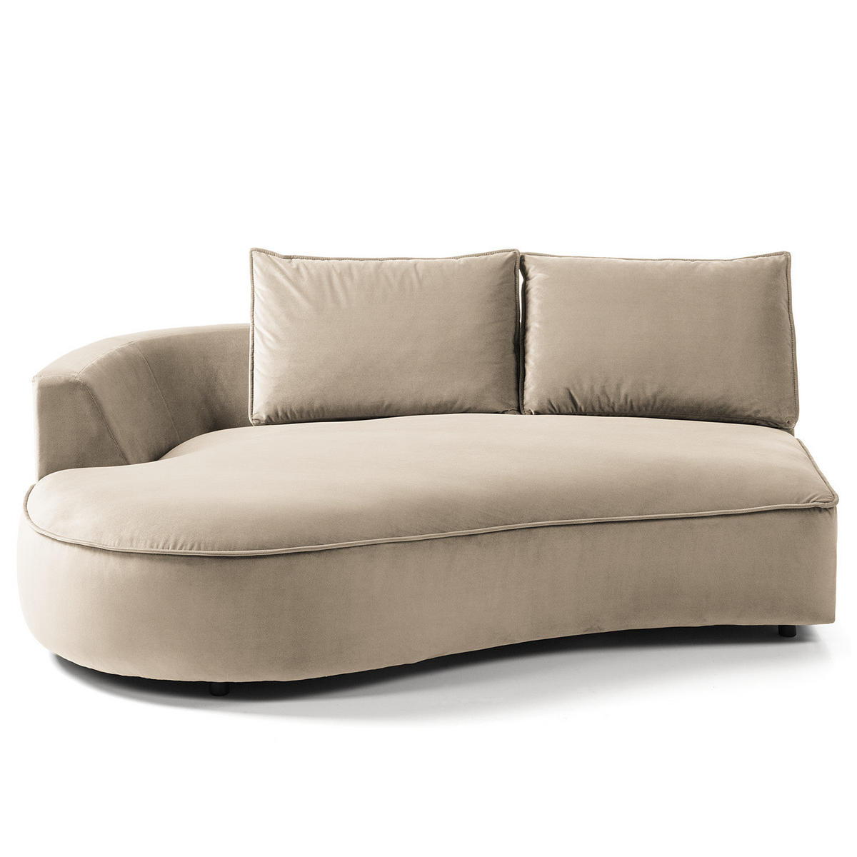 OTTOMANE - modular - Beige/Schwarz, Kunststoff/Textil (196/82/146cm) - home24