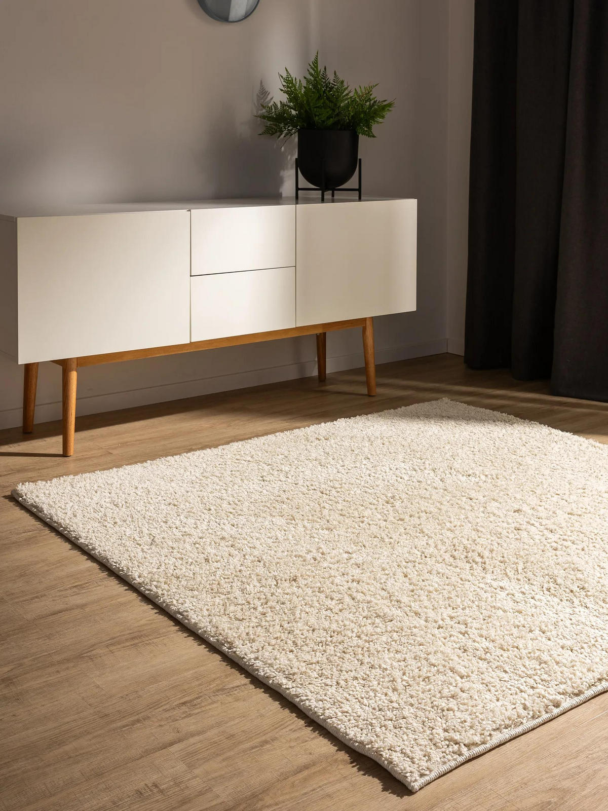 PERIVI čupavi tepih Soho krem 160x160 cm - krem, plastika (160/160cm) - benuta
