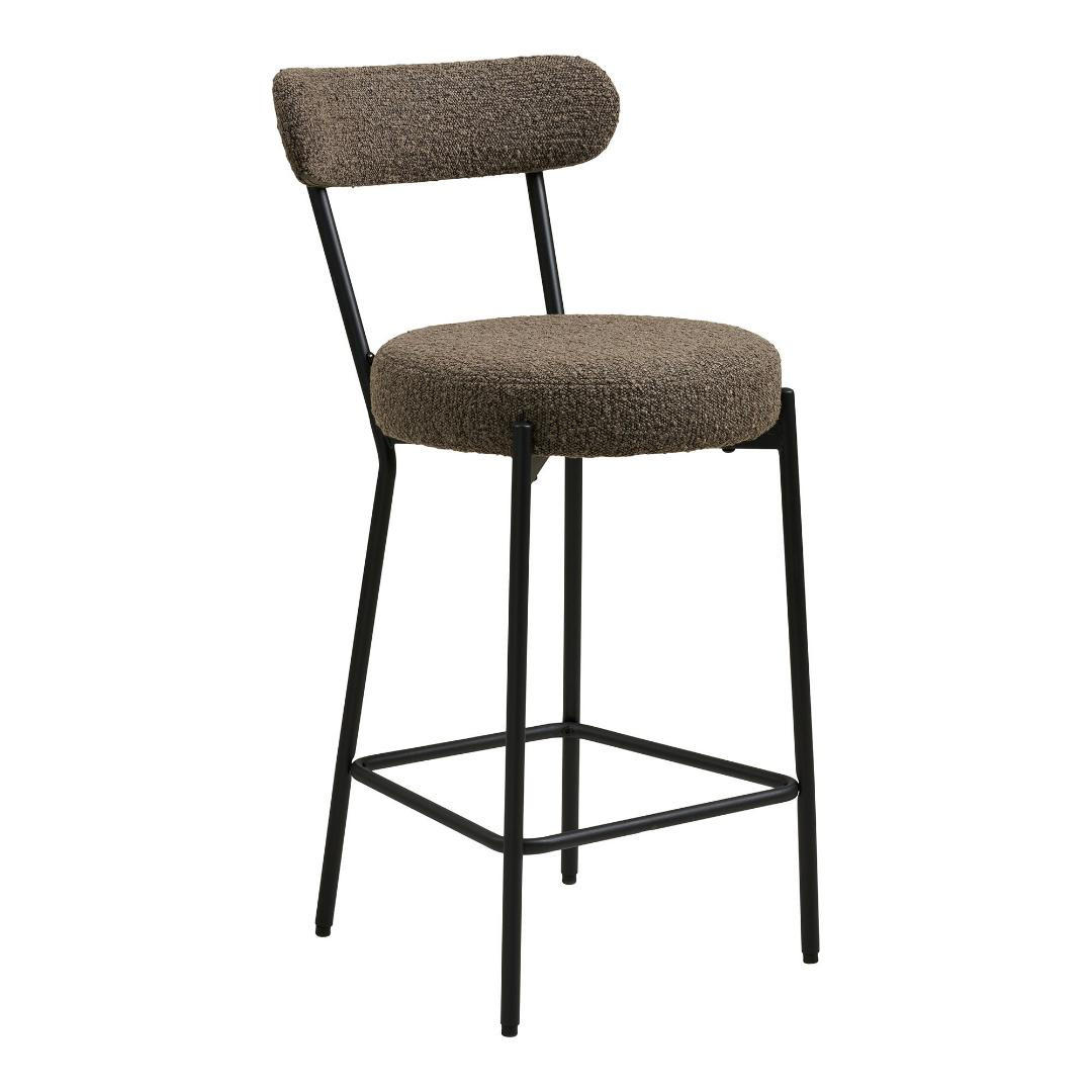 BARHOCKER, Anja, Braun, Metall / Polyester, 46 x 39 x 90 cm - Braun, Textil/Metall (46/90/39cm) - ebuy24
