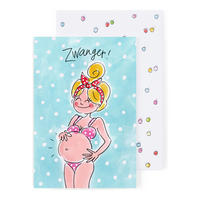 GRUSSKARTE Schwangerschaft - Bauch voller Glück in Bunt - 17 x 11,5cm - Multicolor, Papier (11.5/0.2cm) - Blond Amsterdam