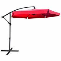 ZAHRADNÍ PARASOL Červený 300/245/300 - červená, kov/textil (300/300cm) - RAUMHIRSCH FURNITURE