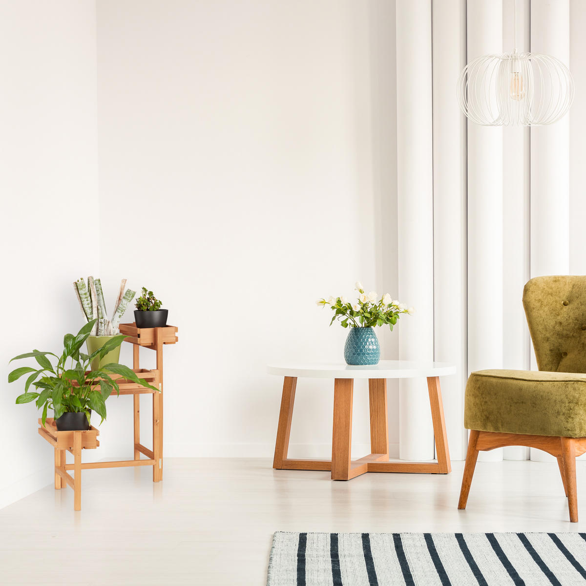 BLUMENTREPPE - Hellbraun, Holz (78/57/56.5cm) - Relaxdays