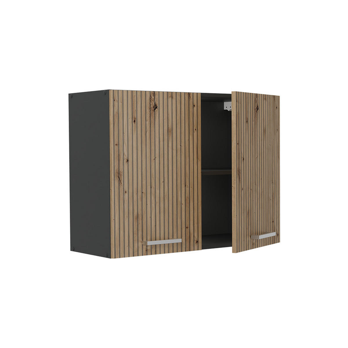 KÜCHENGLASSCHRANK R-Line, Artisan-Eiche/Anthrazit, 80 cm - Anthrazit/Eiche Artisan, Holzwerkstoff (80/60/31cm) - Vicco