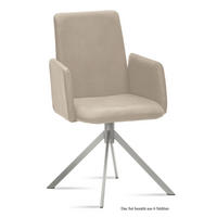 ARMLEHNSTUHL (6er-Set) Dorina 52x92x60 Edelstahl/Natur - Edelstahlfarben/Naturfarben, Kunststoff (60/92/52cm) - 58aufmkessel