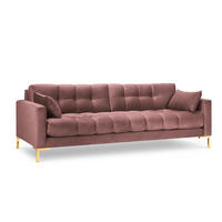 SOFA Mamaia aus Samt rosa 4 Sitzplätze - Pink, Textil (92/75/217cm) - Micadoni