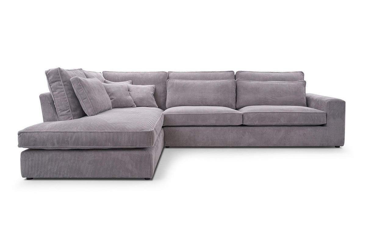 ECKSOFA Comforto MINI CORD 280 x 224 cm Ausrichtung links - Grau, Textil (224/280cm) - AN-Moebel 4u