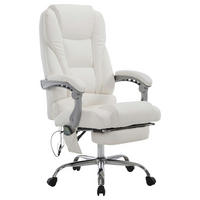 BÜROSTUHL Pacira, Kunstleder mit Massagefunktion Weiß - Weiß, Textil/Metall (68/127/64cm) - TPFLiving