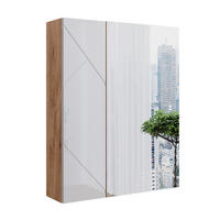 BADSPIEGELSCHRANK Irma Goldkraft Eiche/Weiß Hochglanz 60 x 75 cm - Eiche Wotan/Weiß, Holzwerkstoff (60/75/17.2cm) - Vicco