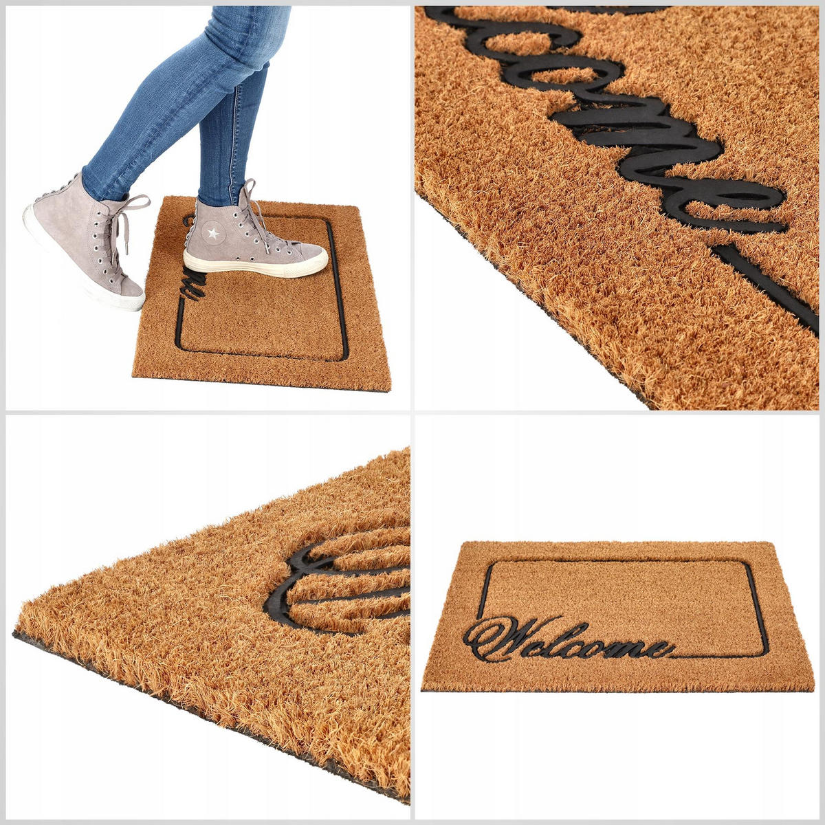 FUSSMATTE Willkommen 60 x 40 cm, braun - Braun, Kunststoff (60/40cm) - KADAX