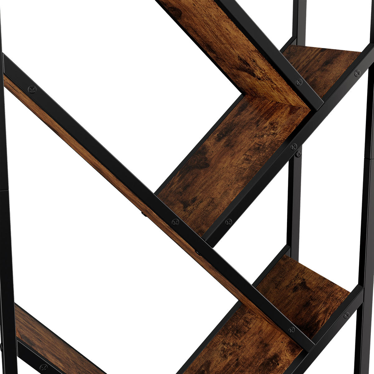 REGAL 80cm Baumdesign 8 Ebenen Eckregal Anti-Kipp modern - Braun, Holzwerkstoff (80/160/35cm) - FLIEKS