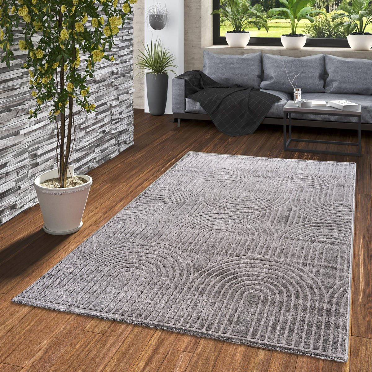 TEPPICH LUCIA SOFT - Anthrazit, Textil (160/230cm) - Pergamon