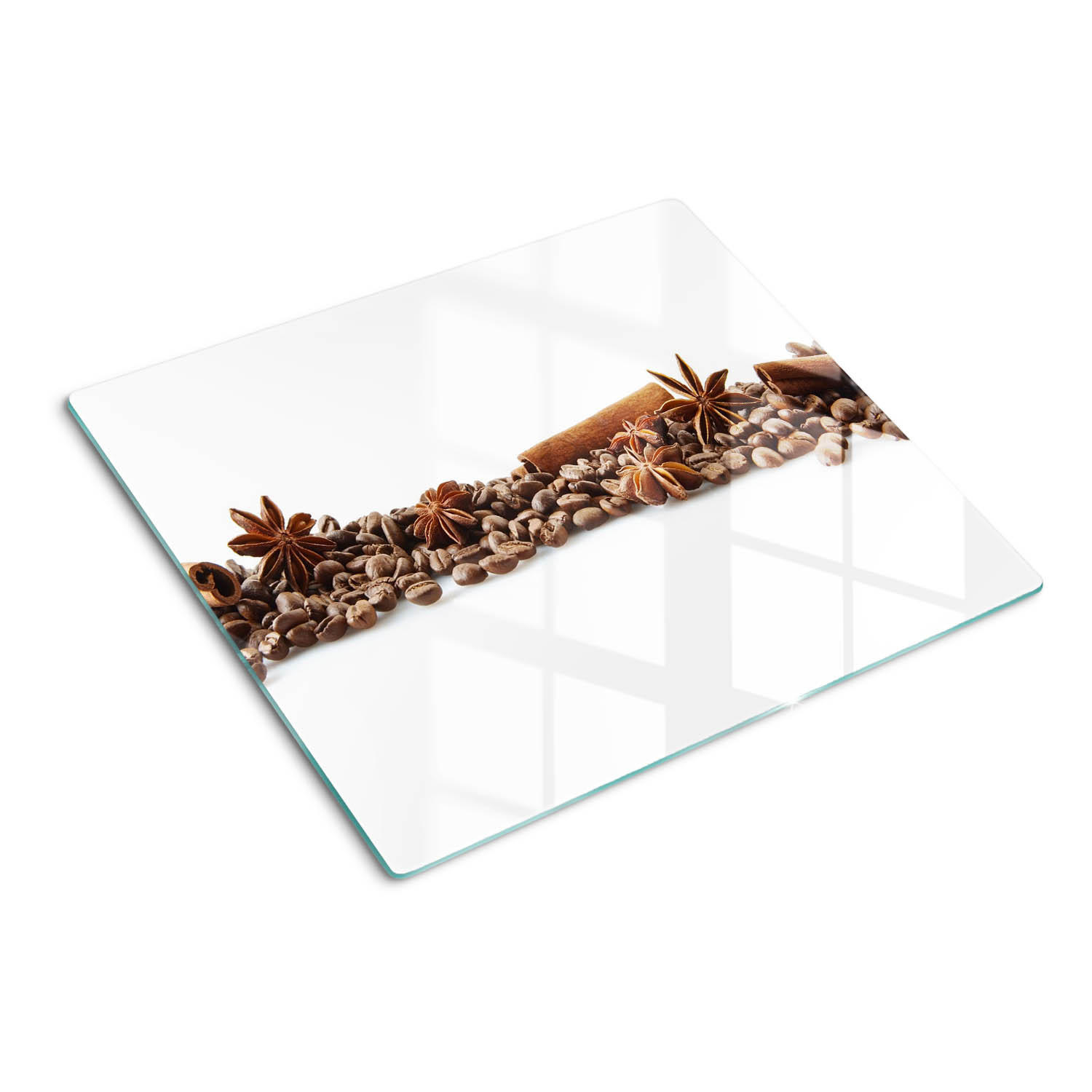 GLASPLATTE 60x52 cm Kaffeebohnen und Zimt - Braun, Glas (60/0.4/52cm) - TULUP
