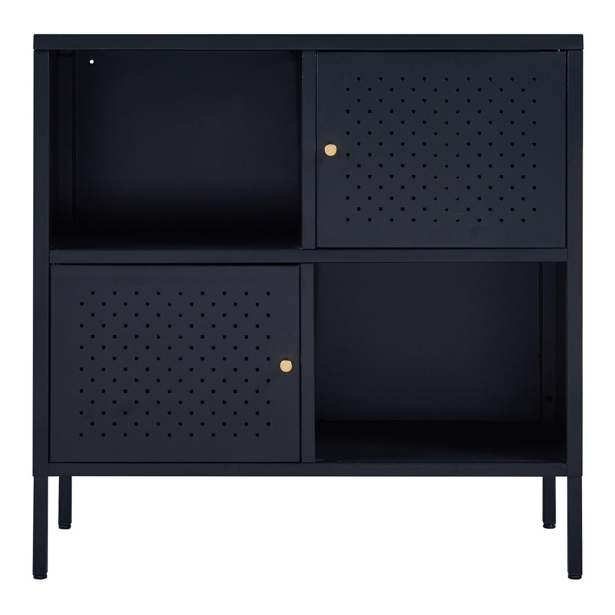 SIDEBOARD Janakkala - Schwarz, Metall (80/80/35cm) - [en.casa]